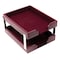 Dacasso Burgundy Bonded Leather Double Letter Trays AG-5222 - alternate 1